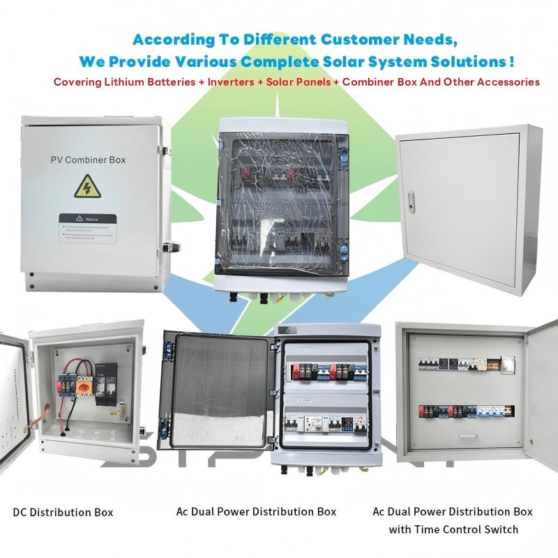 AC DC Dual Power Distribution Box 63A 2P Household Solar Panel Energy System Complete Set Distribution Box with Time Control Switch